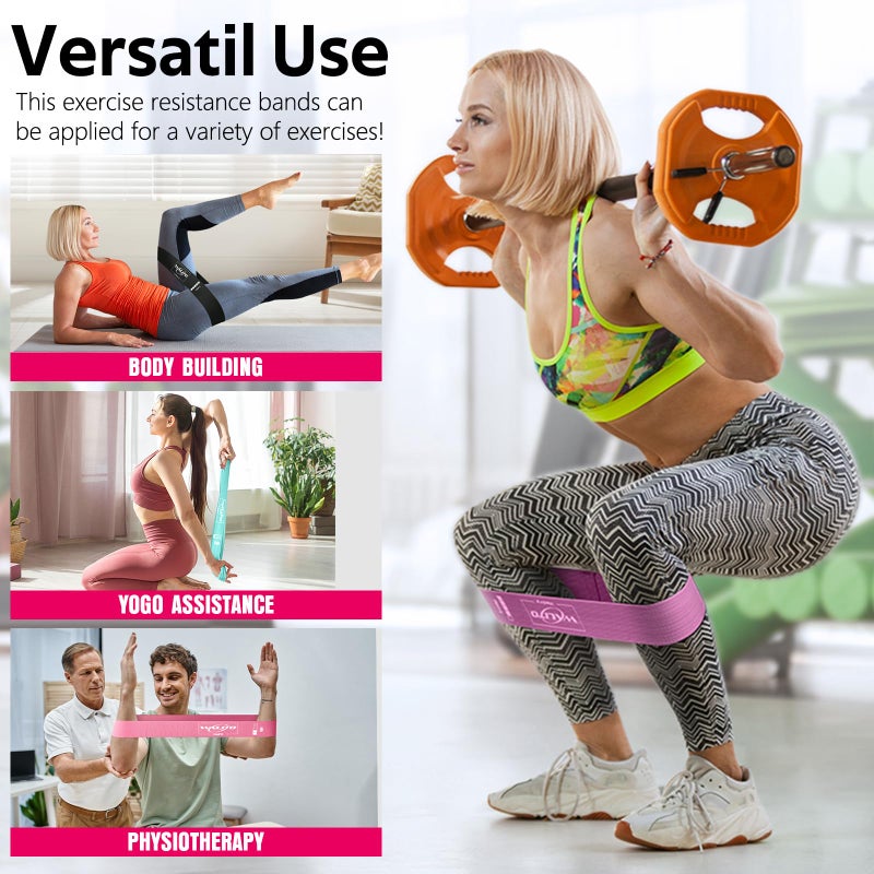 WALITO Fabric Resistance Bands for Working Out - Exercise Bands for Women and Men - Booty Bands for Legs - Thigh Bands for Workout - Fitness Bands for Yoga  Pilates  Physical Therapy and Home - Image 5